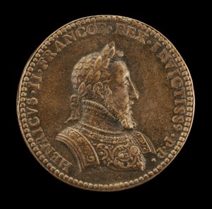 Jindřich II., 1519-1559, francouzský král 1547 [avers] od Etienne Delaune