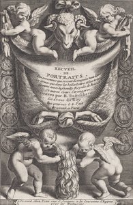 Frontispis ze sbírky portrétů, 1714-41. od Etienne Desrochers