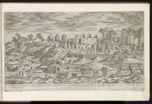 Palatijn te Rome Bouwwerken uit de oudheid (název série) Pozůstatky starověkého Říma shromážděné a vyfotografované v perspektivě Stefano Du Perac Parisino (název série na objektu) od Etienne Duperac