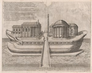 Zrcadlo římské velkoleposti: Chrámy na ostrově Tiber, 1582., 1582. od Etienne Duperac