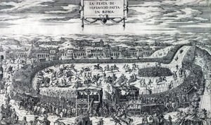 Dupérac Svátek Testaccio 1554 od Etienne Duperac