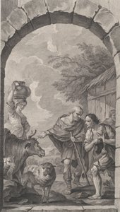 Kaple Nalezenců v Paříži: Skupina pastýřů před chalupou, 1757.