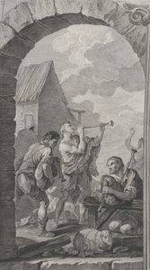 Kaple Nalezenců v Paříži: Skupina pastýřů: hráči na trubky a m..., 1754.