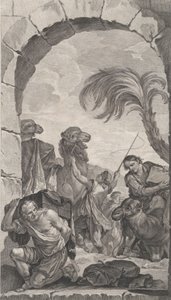 Kaple Nalezenců v Paříži: The Suite of the Magi: velbloudáři a nosiči..., 1756.