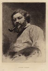 Gustave Courbet, francouzský malíř hnutí realistů. Lept Etienne Gabriel Bocourt