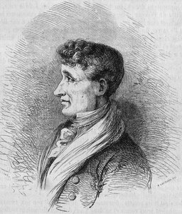 Portrét Josepha Jouberta (1754-1824), francouzského spisovatele. Rytina od Bocoura v ""Le Magasin malebné""