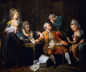 Porušená smlouva, obraz Jeaurata Etienna (1699-1789), Francie