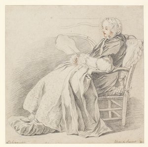 Studie pro LAccouchée, cca 1750 (křída na papíře)