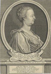 Portrét Anny Dacierové narozené v Le Fèvre 1647-1720, cca 1720. od Etienne Jehandier Desrochers