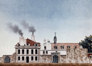 Neckerova nemocnice v roce 1818 - viněta vyrytá J.E. Thierrym, Archives of Public Assistance od Etienne Jules Thierry