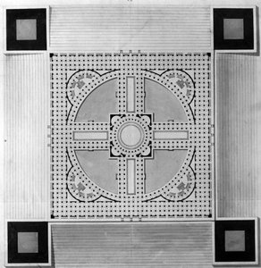 Mapa Městského paláce - E.L. Boullée.