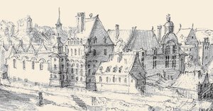 Martellange, Pohled na Paříž 1620 - Ashmolean Museum (detail s Hôtel de Nevers) (upraveno)