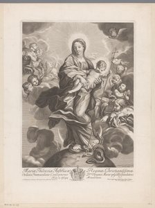 Marie s dítětem na zeměkouli od Etienne Picart