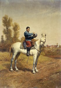 Kavalerista na bílé nabíječce, 1907