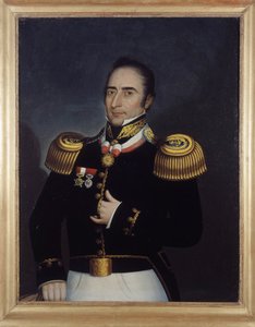 Portrét Andre Hipolita (Hyppolite) Boucharda, který se zúčastnil revoluce v Bouenos-Ayres dne 25. května 1810, od Etienna Prospera Berne-Bellecoura (nebo Bernet-Bellecoura: 1838 - 1910)