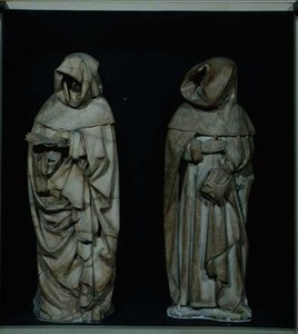 Dva truchlící z hrobky vévody de Berry v katedrále v Bourges od Etienne and Mosselmann Paul (fl.1467) Bobillet