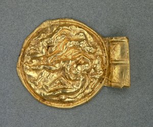 Reliéfní přívěsek bulla. Etruská civilizace, 4. století před naším letopočtem. od Etruscan