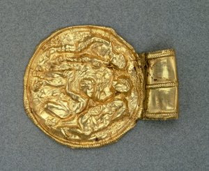 Reliéfní přívěsek bulla. Etruská civilizace, 4. století před naším letopočtem. od Etruscan