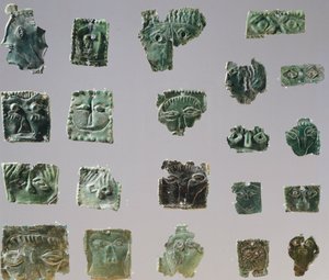 Ex-voto v bronzové desce zobrazující oči. Artefakty z objektů svatyně Reithia Este (Benátsko). Etruská civilizace, 5.–4. století před naším letopočtem. od Etruscan