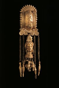 Zlaté náušnice s přívěskem, z Todi, provincie Perugia, Itálie od Etruscan
