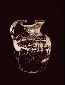 Oenochoe s nápisem xanthippos. Z hrobky 709 z Valle Trebbia, 5. století před naším letopočtem od Etruscan