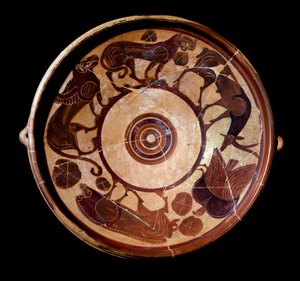 Terracotta plate representing animals, 600-590 BC od Etruscan