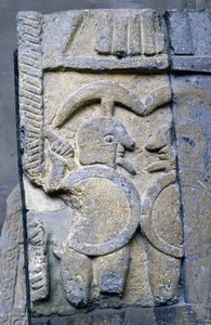Etruský bojovník na sarkofágu z Národního muzea v Tarquinii. od Etruscan Etruscan