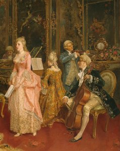 Koncert v době Mozarta, 1853 (detail) od Ettore Simonetti