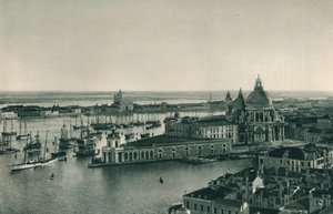 Canal Grande a kostel Santa Maria della Salute, Benátky, Itálie, 1927 od Eugen Poppel