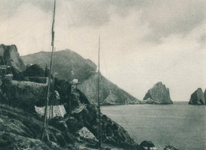Marina Piccola se sítěmi na lov ptáků, Capri, Itálie, 1927 od Eugen Poppel