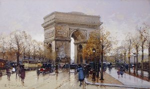 Arc de Triomphe, Paříž od Eugene Galien Laloue