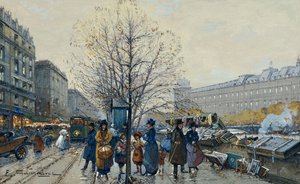 Quai Malaquais, Paříž od Eugene Galien Laloue