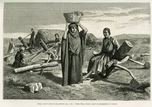 Arabka a řezačky dlouhých deseti faulů. Rytina Eugena Girardeta k ilustraci příběhu A Suse od Eugene Alexis Girardet