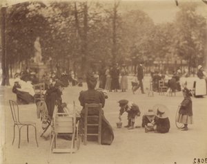 Ženy a děti v Lucemburských zahradách od Eugène Atget