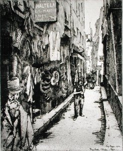 Pařížská ulice, z „Du Ier au XXeme: Les Arrondissements de Paris...“, vydáno 1903 (lept) od Eugene Bejot