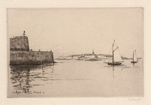 Saint-Malo Vue de Dinard (Saint-Malo vu de Dinard) od Eugene Bejot