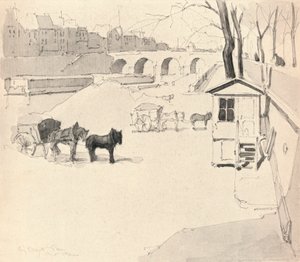 Pont Marie - Koně a vozy, 1915