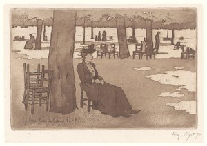 Žena v zahradě Tuileries Garden v Paříži Jardins des Tuileries Paris (název na objektu) od Eugene Bejot