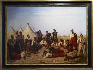 Loterijní hra v táboře Chalons od Eugene Bellanger