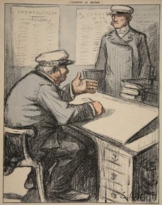 Dva námořní gentlemani ve svých kancelářích, ilustrace z 