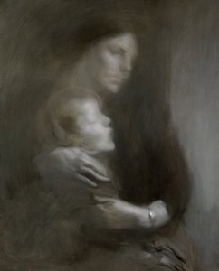 Mateřství (Utrpení) (olej na plátně) od Eugène Carrière