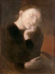 Meditace par Carriere, Eugene (1849-1906), cca 1892 - Olej na plátně, 65,5x48,7 - Ohara Museum of Art, Kurashiki od Eugène Carrière