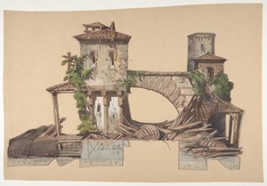 Návrh pro jeviště v opeře, Paříž, 1830-90. od Eugene Ciceri