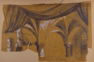 Návrh pro jeviště v opeře, Paříž, 1830-90. od Eugene Ciceri
