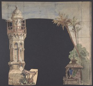 Návrh pro jeviště v opeře, Paříž, 1830-90. od Eugene Ciceri