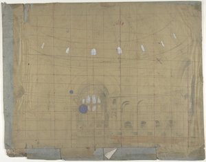 Návrh pro scénu v Opéra, Paříž: Interiér kostela, 1830-90. od Eugene Ciceri