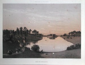 Bois de Boulogne z „Paříže v její nádheře“, kolem roku 1860 (litho) od Eugene Ciceri