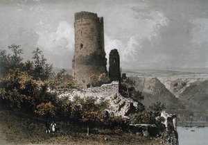Kočičí věž, údolí Rýna od Eugene Ciceri