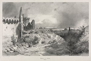 Malebné a romantické cesty starověkou Francií. Bretaň: Chateau de Susinio od Eugene Ciceri