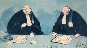 Dva právníci, cca 1900 (barevné lito) od Eugene Cottin